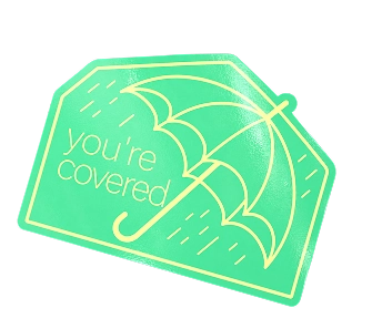 You're covered umbrella sticker